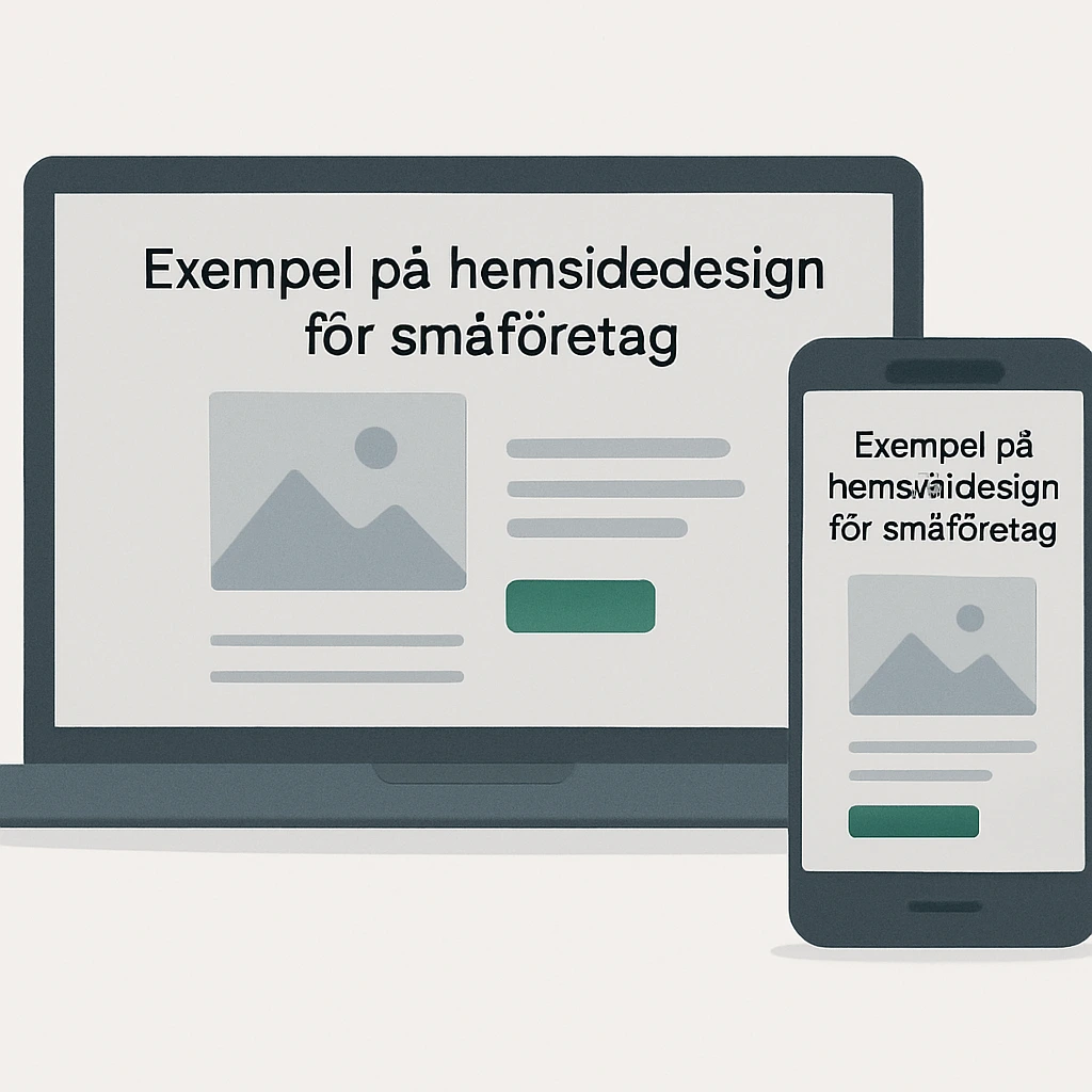 Exempel på hemsidedesign för småföretag – mobil och dator